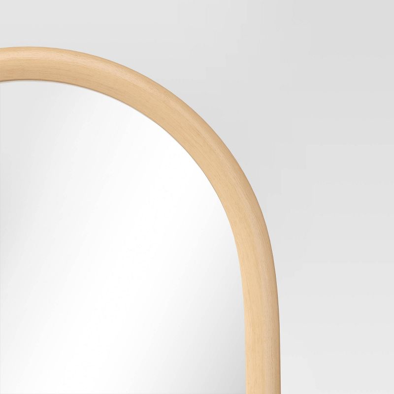 20" x 65" Arch Floor Mirror Natural - Threshold™: Modern Polystyrene Frame, No Assembly, Freestanding Design