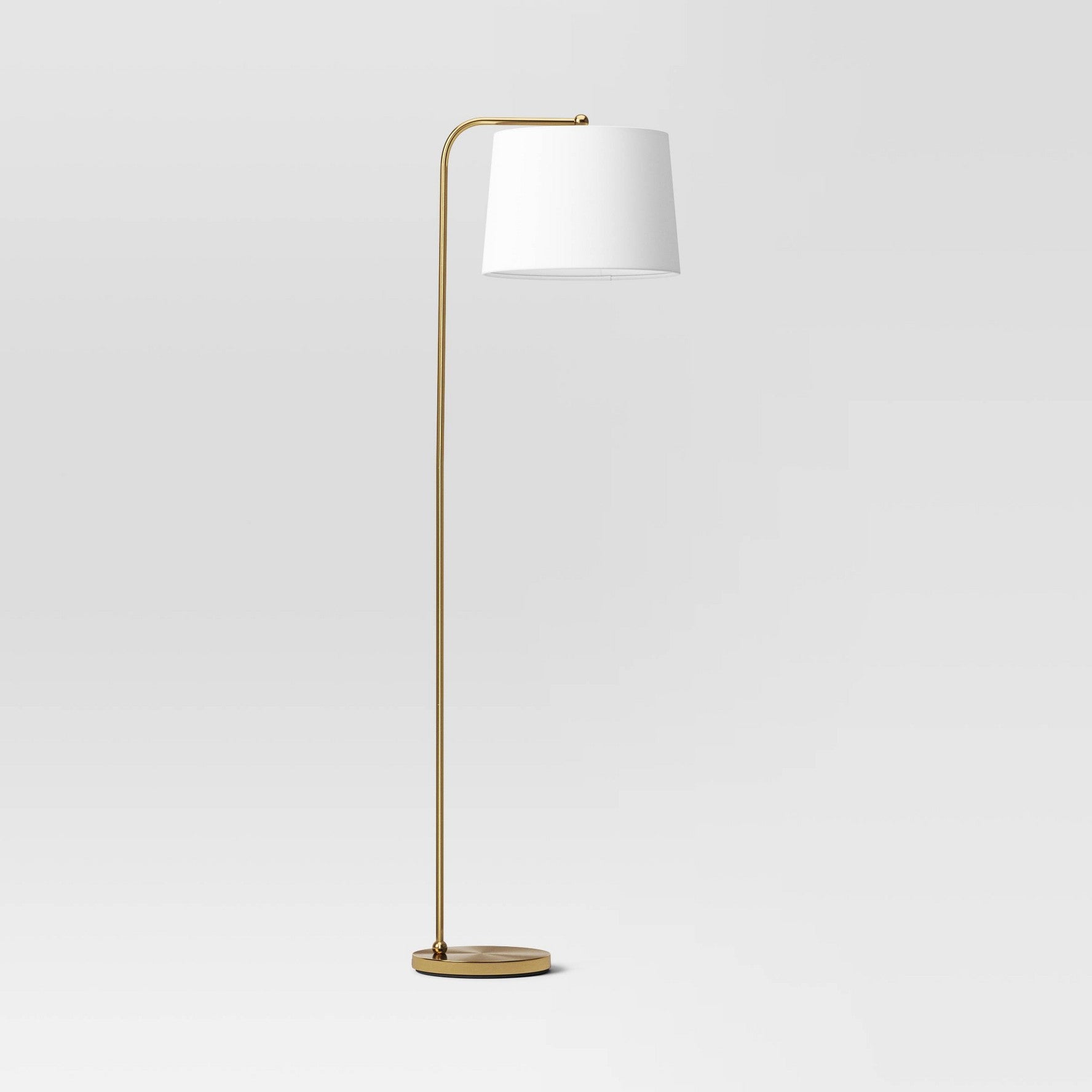 62"x14" New Traditional Downbridge Floor Lamp Brass - Threshold™: ETL Listed, Linen Shade, Metal Body