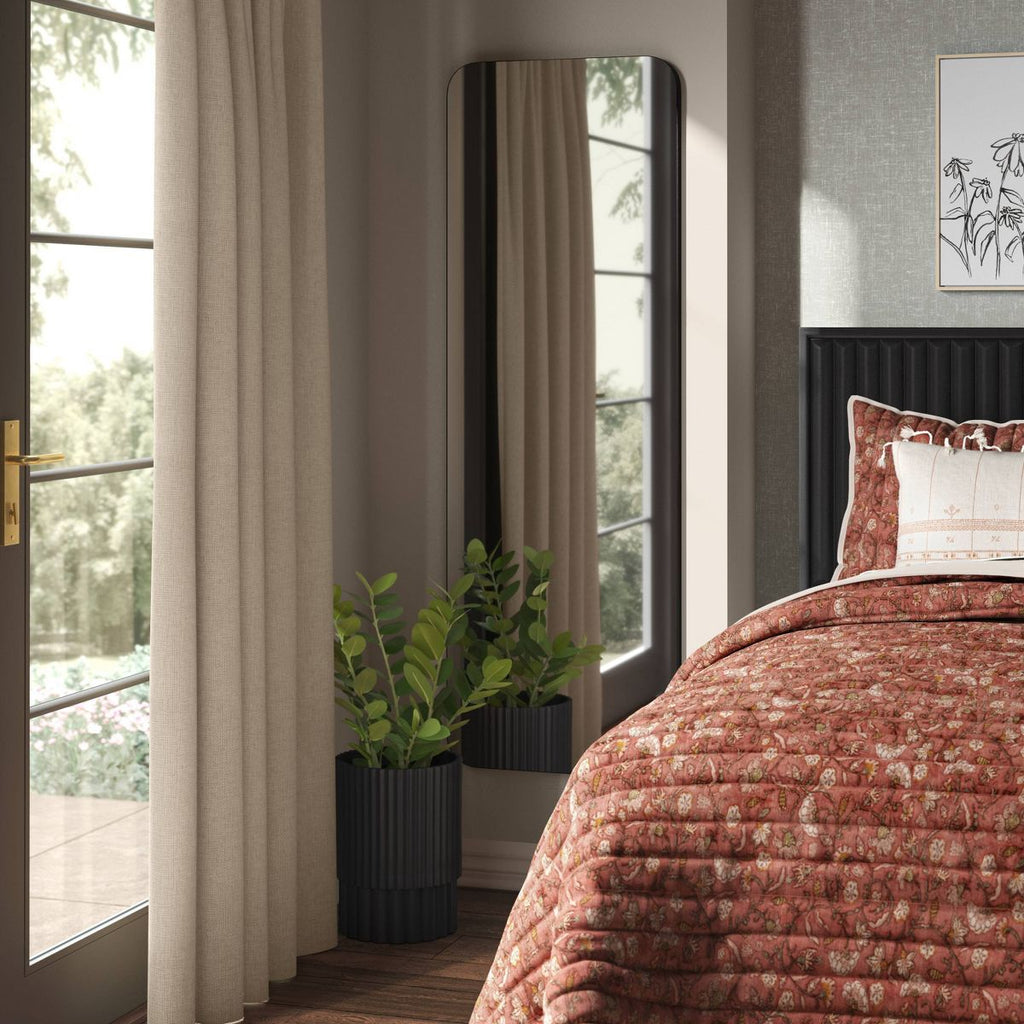 20" x 60" Infinity Full Length Mirror Black - Threshold™: Modern Rectangle Wall Mount, Powder-Coated Metal Frame