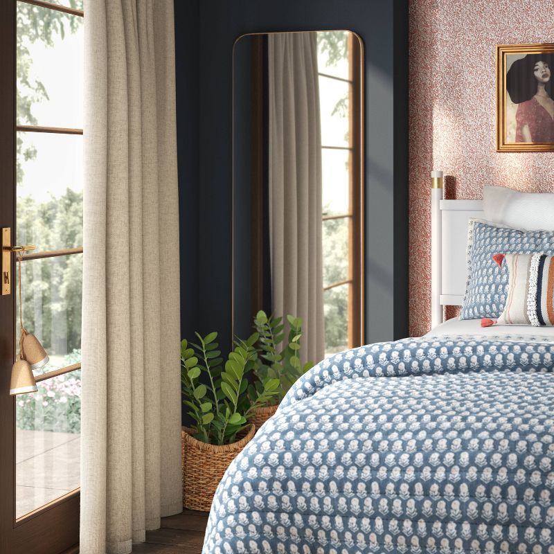 20" x 60" Infinity Full Length Mirror Brass - Threshold™: Modern Leaning, Wall Mountable