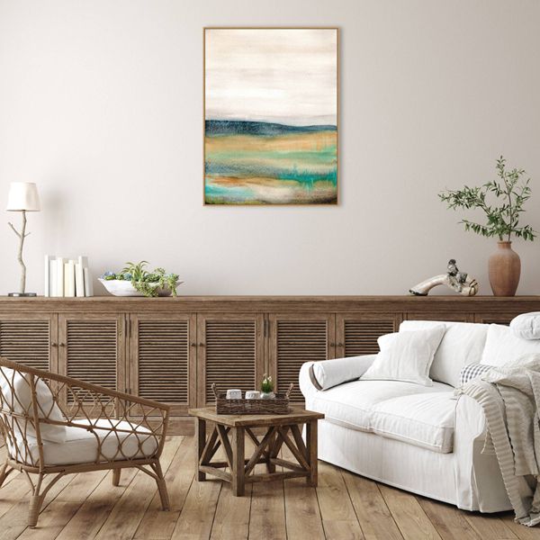 Amanti Art 32" x 42" Foggy Mountain by Xizhou Xie Framed Canvas Wall Art Print : Hand-Stretched, Modern Decor