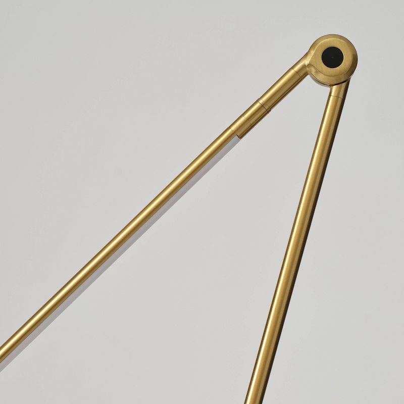 Brightech Libra Modern Dimmable Integrated LED Arc Desk Table Lamp Antiqued Brass: Touch Sensor Desk Lamp with USB-C Port, No Assembly, UL Listed