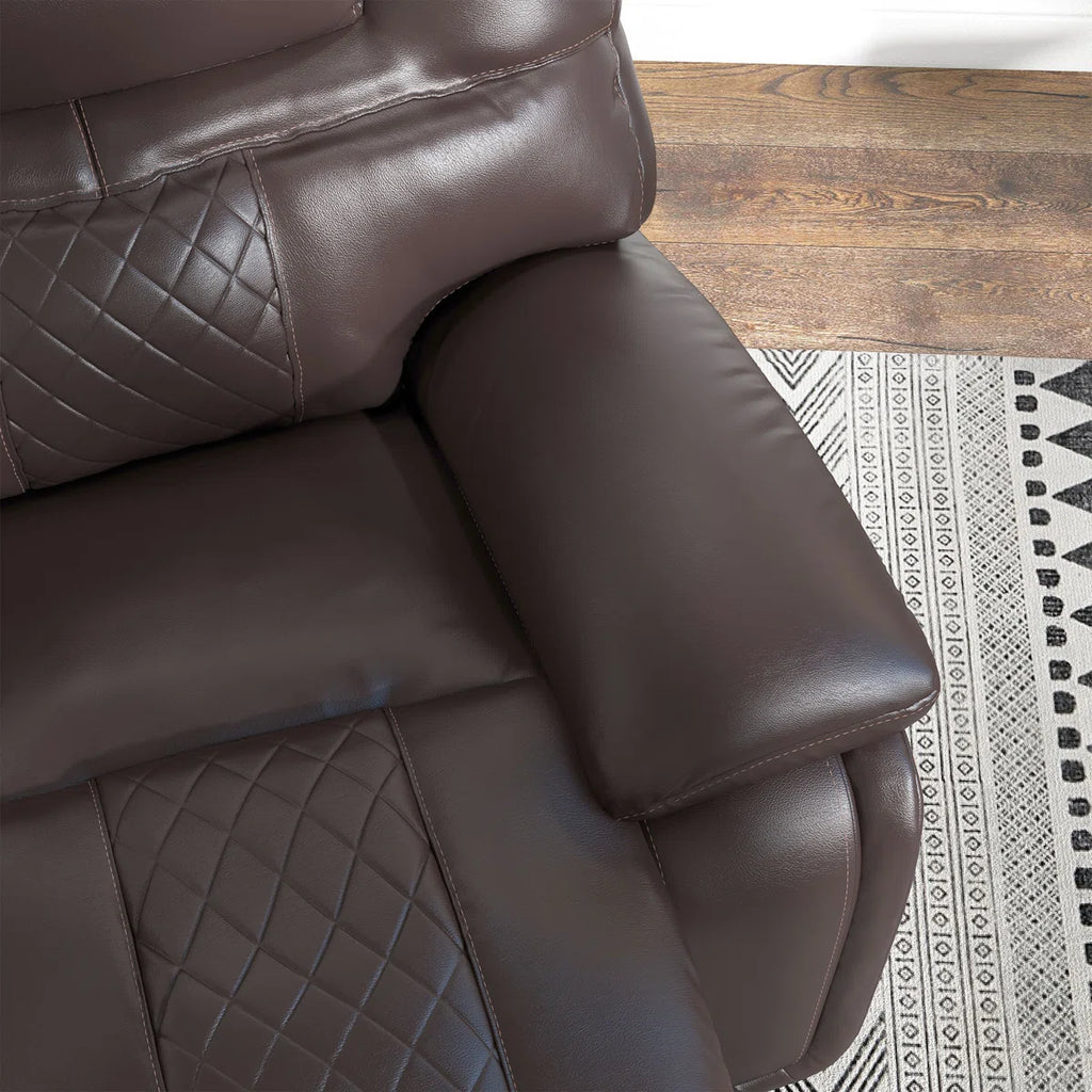 Jepum 2 - Piece Genuine Leather Manual Reclining Living Room Set with Cupholder & Storage