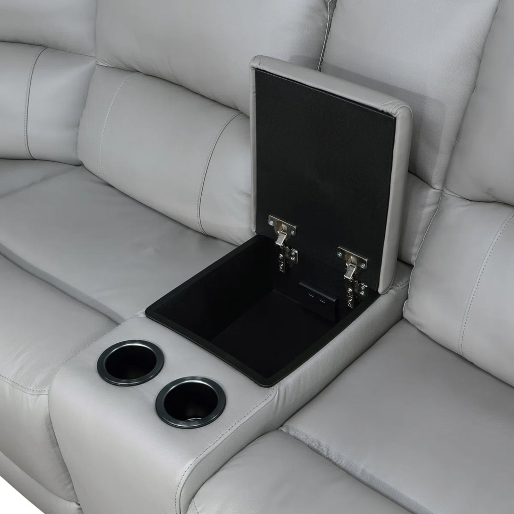 Malounta Wellkamp Leather 6-Piece Power Reclining Sectional