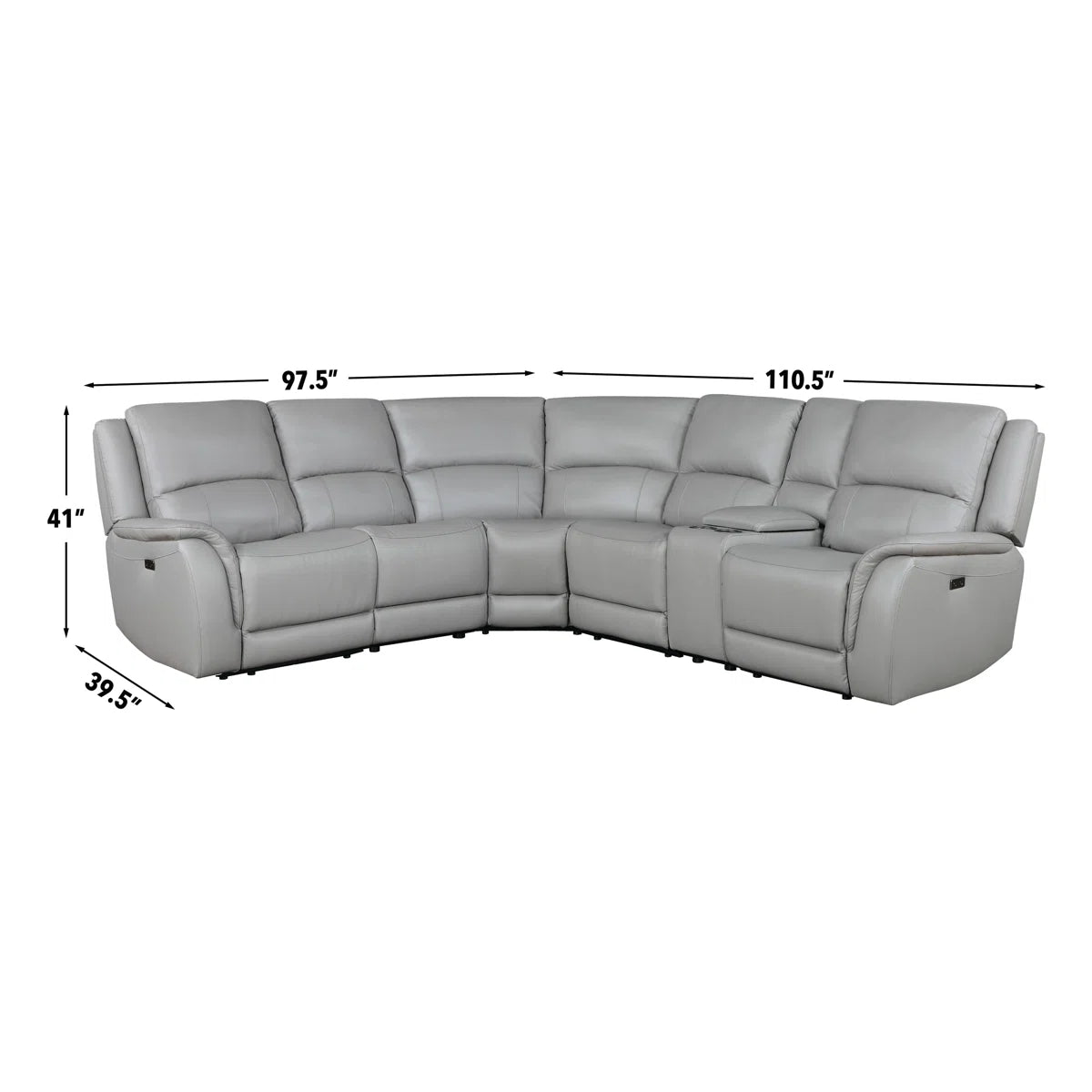 Malounta Wellkamp Leather 6-Piece Power Reclining Sectional