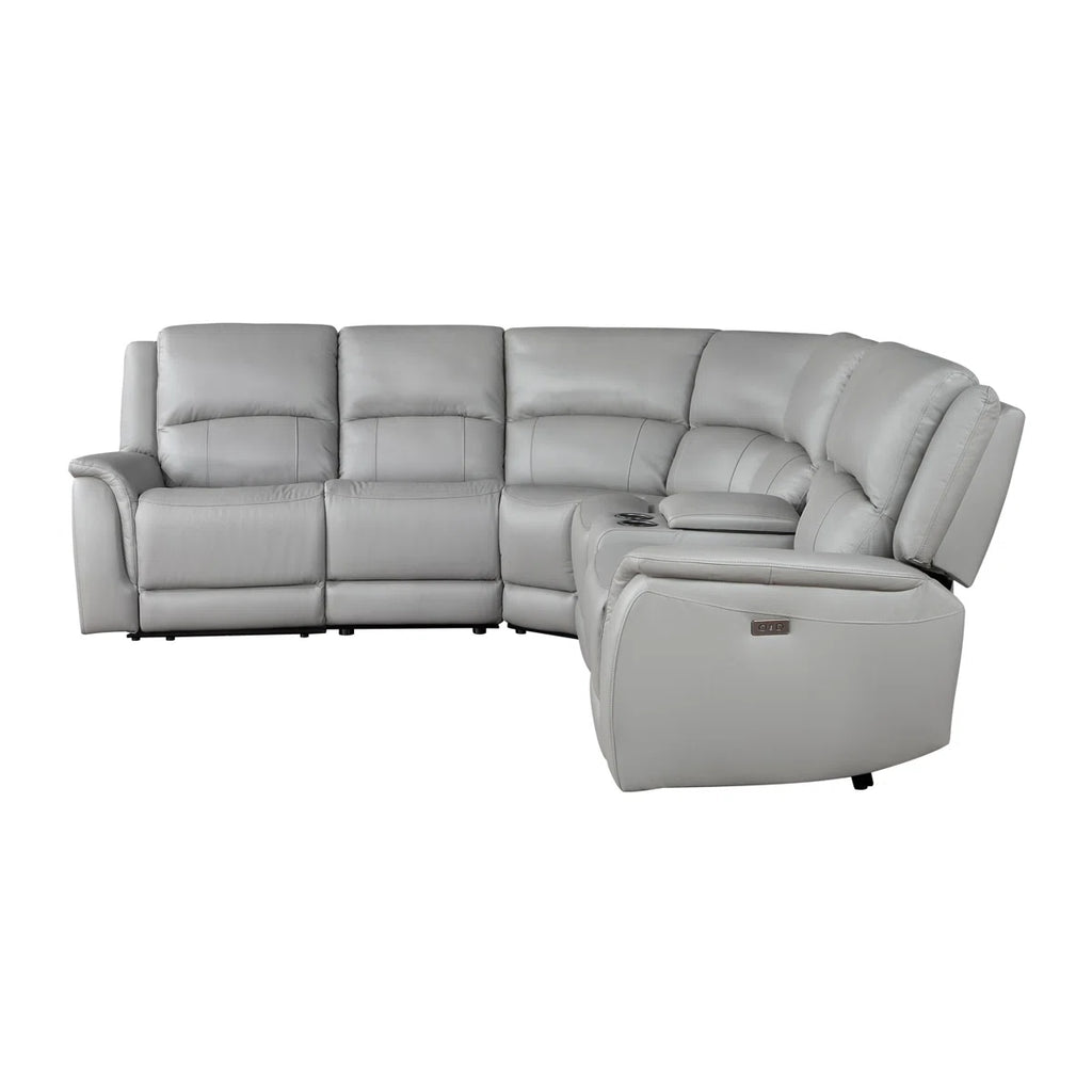 Malounta Wellkamp Leather 6-Piece Power Reclining Sectional