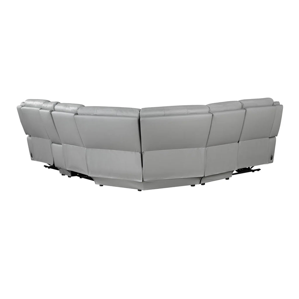 Malounta Wellkamp Leather 6-Piece Power Reclining Sectional