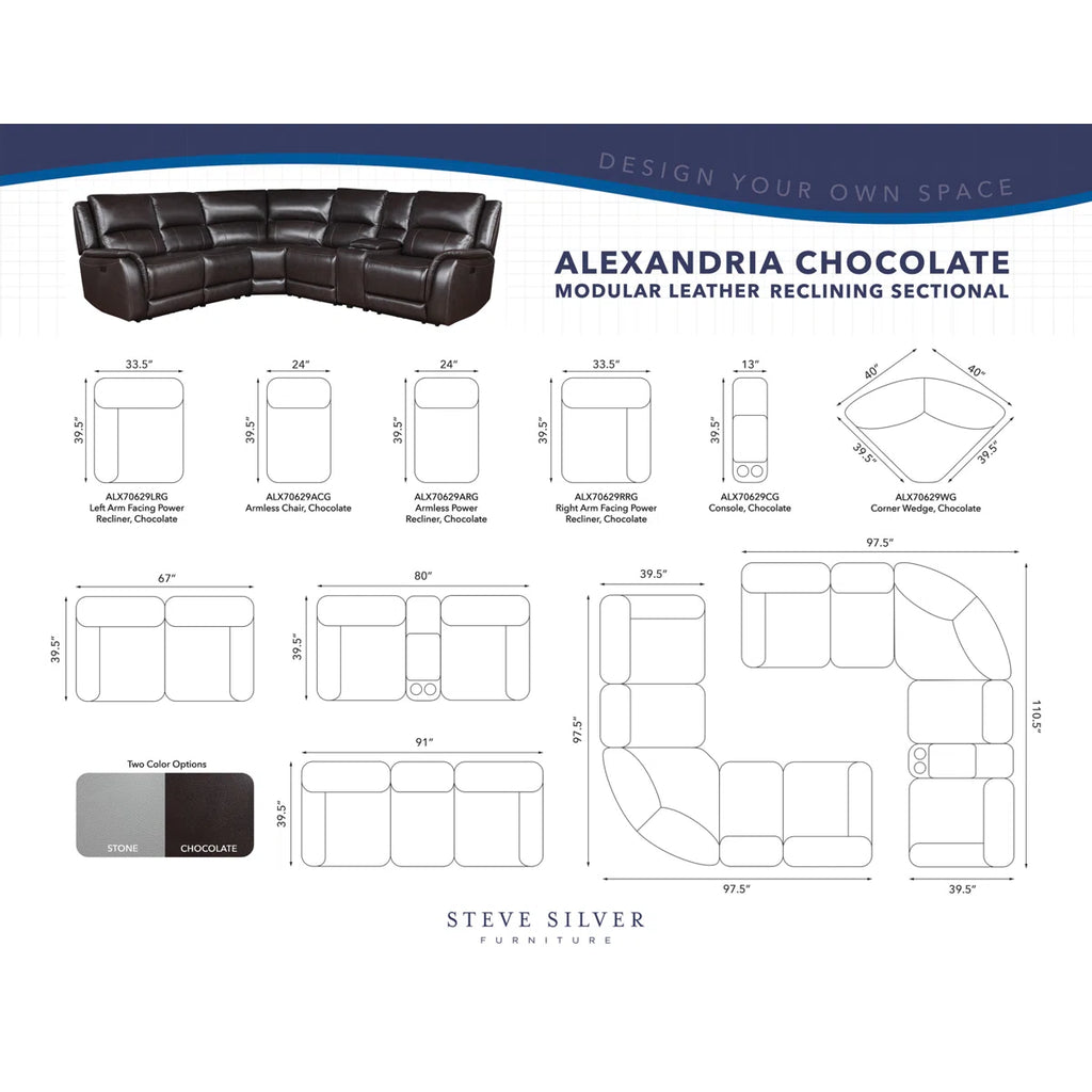 Malounta Wellkamp Leather 6-Piece Power Reclining Sectional