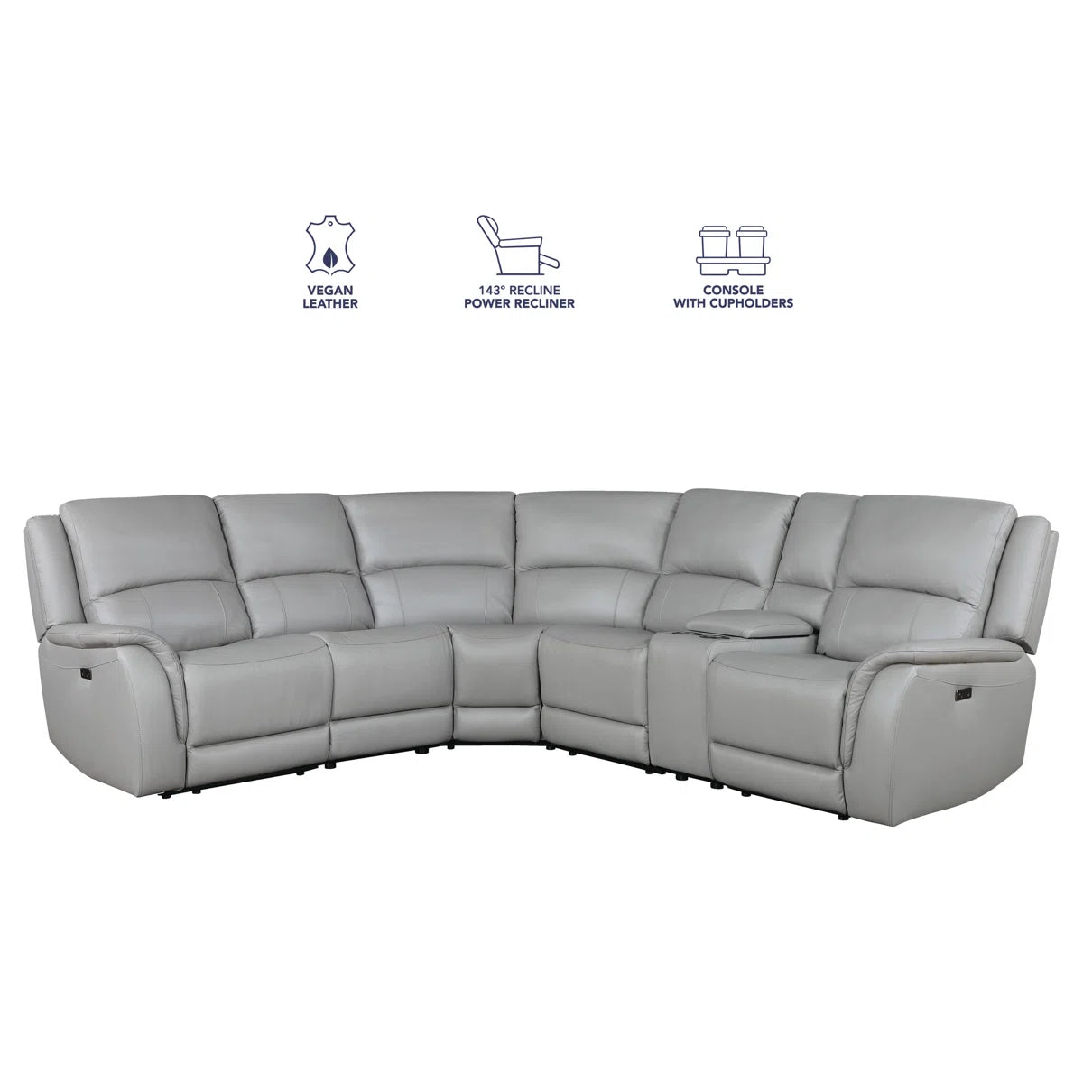 Malounta Wellkamp Leather 6-Piece Power Reclining Sectional