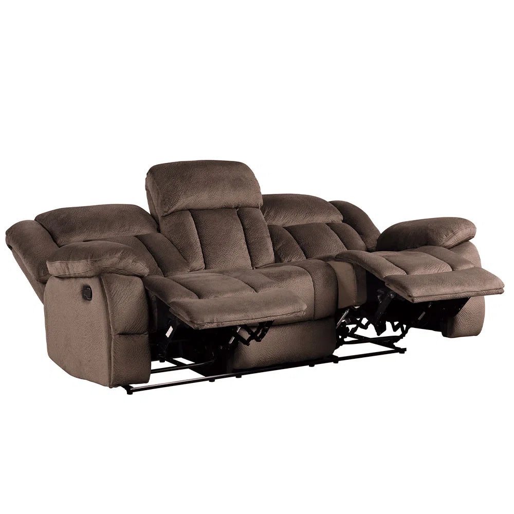 Oxier 84'' Wide Microsuede Manual Reclining Sofa, 3-Seater Recliner Couch with Skin-Friendly Upholstery