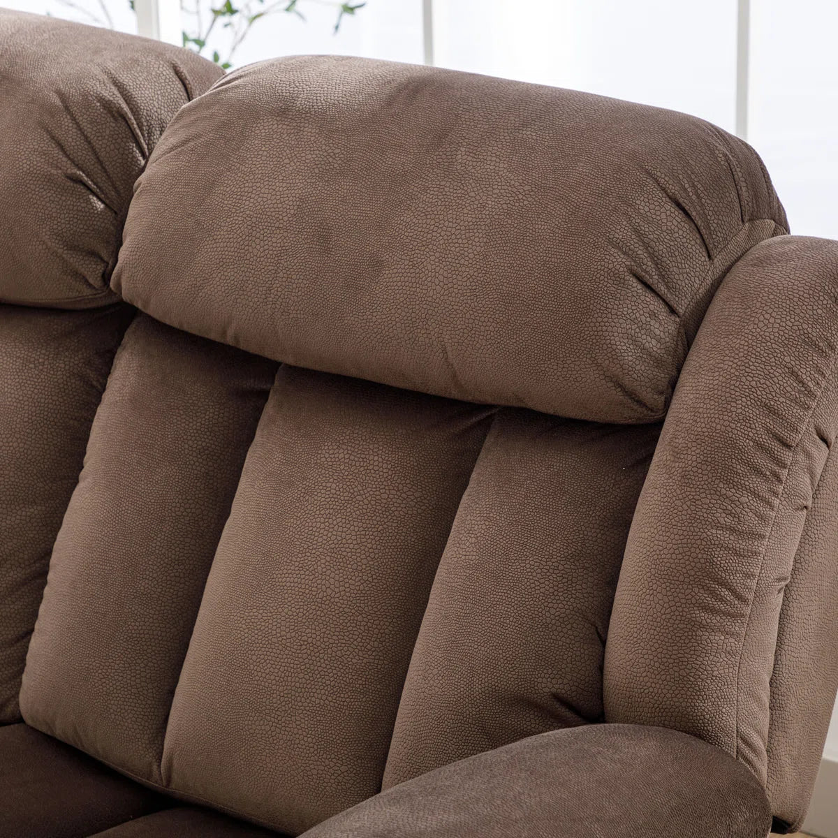 Oxier 84'' Wide Microsuede Manual Reclining Sofa, 3-Seater Recliner Couch with Skin-Friendly Upholstery