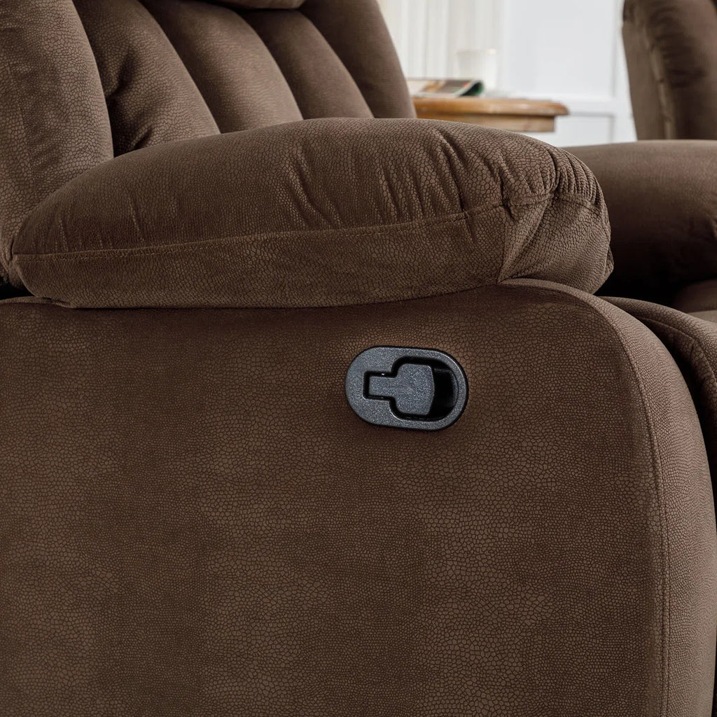 Oxier 84'' Wide Microsuede Manual Reclining Sofa, 3-Seater Recliner Couch with Skin-Friendly Upholstery