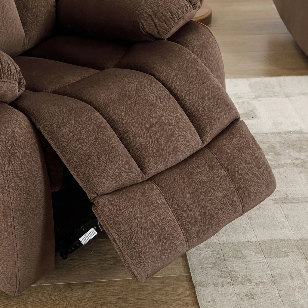 Oxier 84'' Wide Microsuede Manual Reclining Sofa, 3-Seater Recliner Couch with Skin-Friendly Upholstery