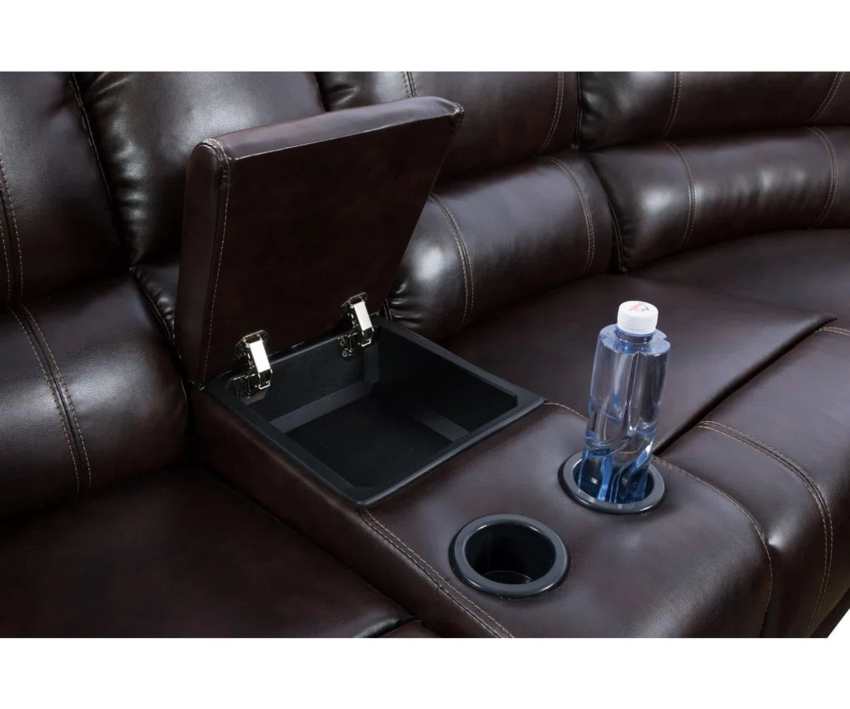 Rabbie 3 - Piece Faux Leather Reclining Sectional