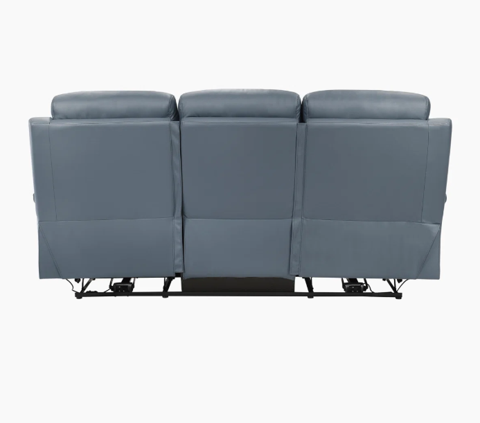 Kaniel 86.5'' Transitional Power Double Reclining Sofa - Power Reclining Sofa with Top Grain Leather Upholstery, Dual Power Reclining, Integrated USB Ports and Metal-Reinforced Frame