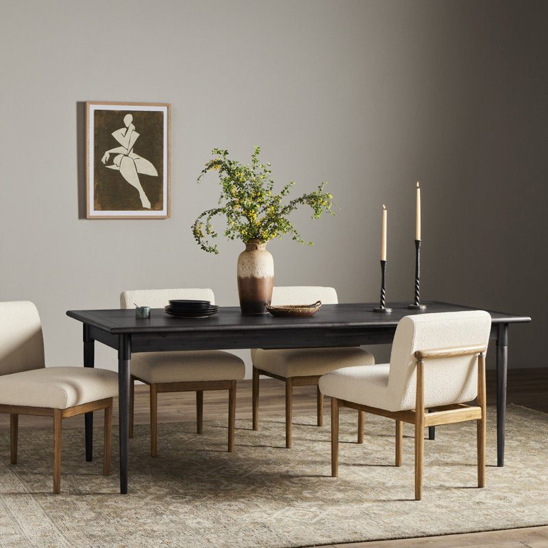 Yanely Extendable Acacia Solid Wood Top Dining Table