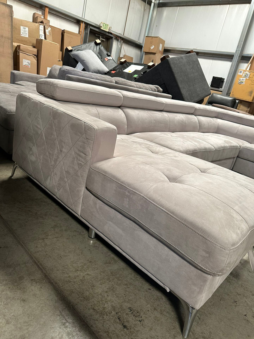 Blaise Fabric Sectional With Storage Chaise