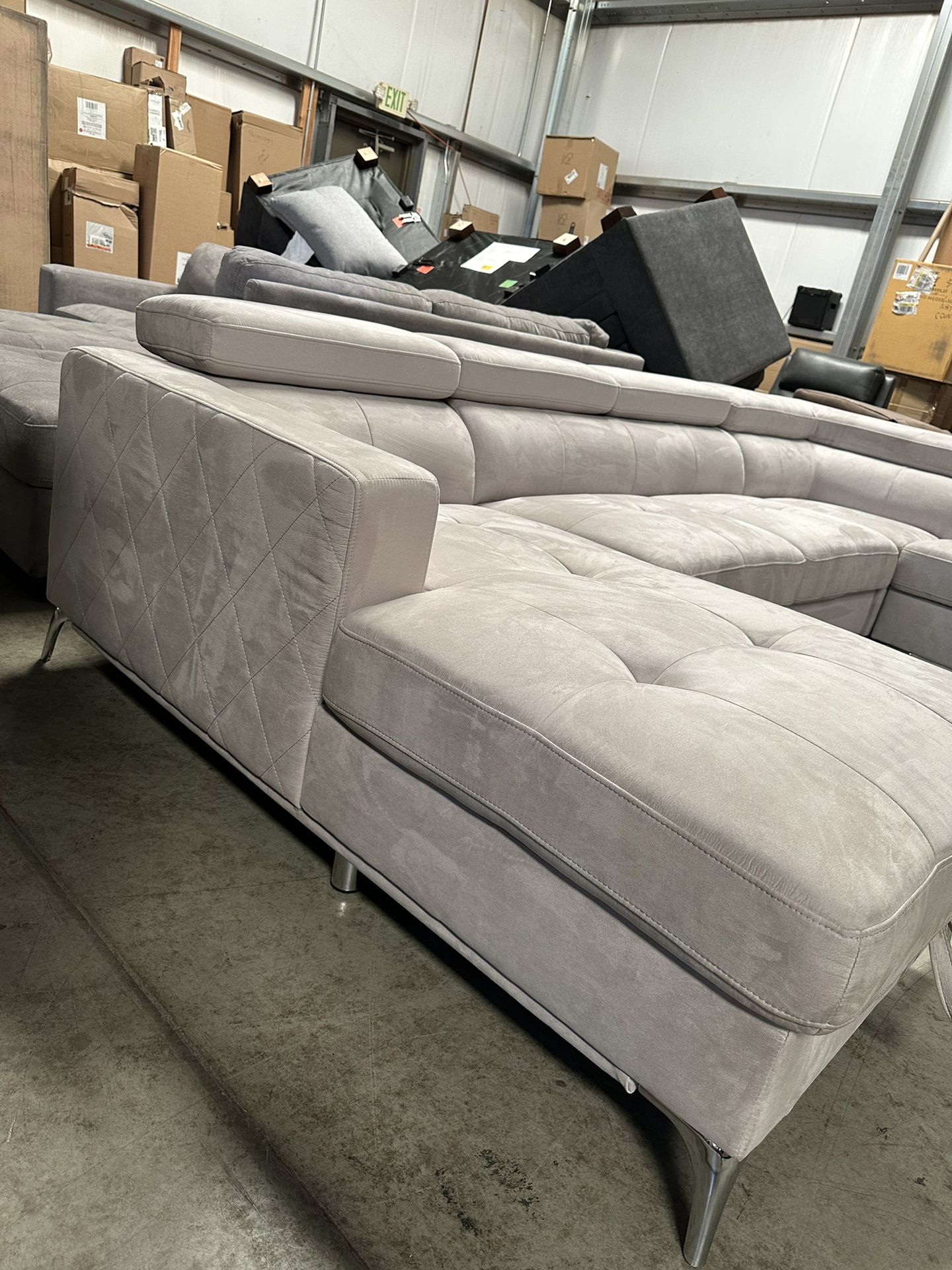 Blaise Fabric Sectional With Storage Chaise