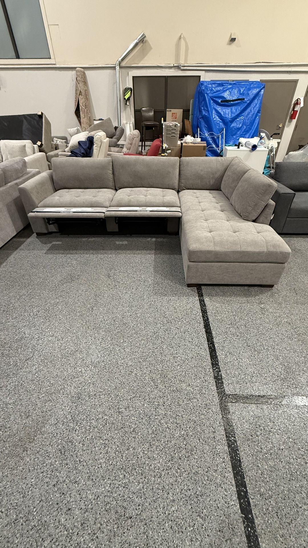 Thomasville Miles Fabric Sectional with Power Footrest