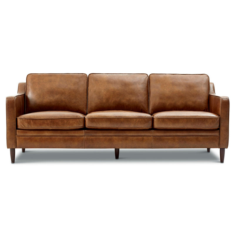 Ashtabula Genuine Leather Square Arm Sofa
