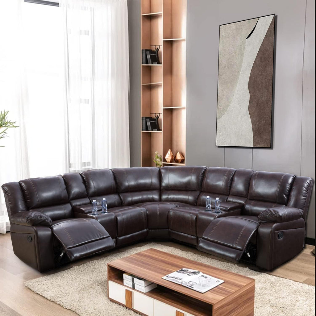 Rabbie 3 - Piece Faux Leather Reclining Sectional