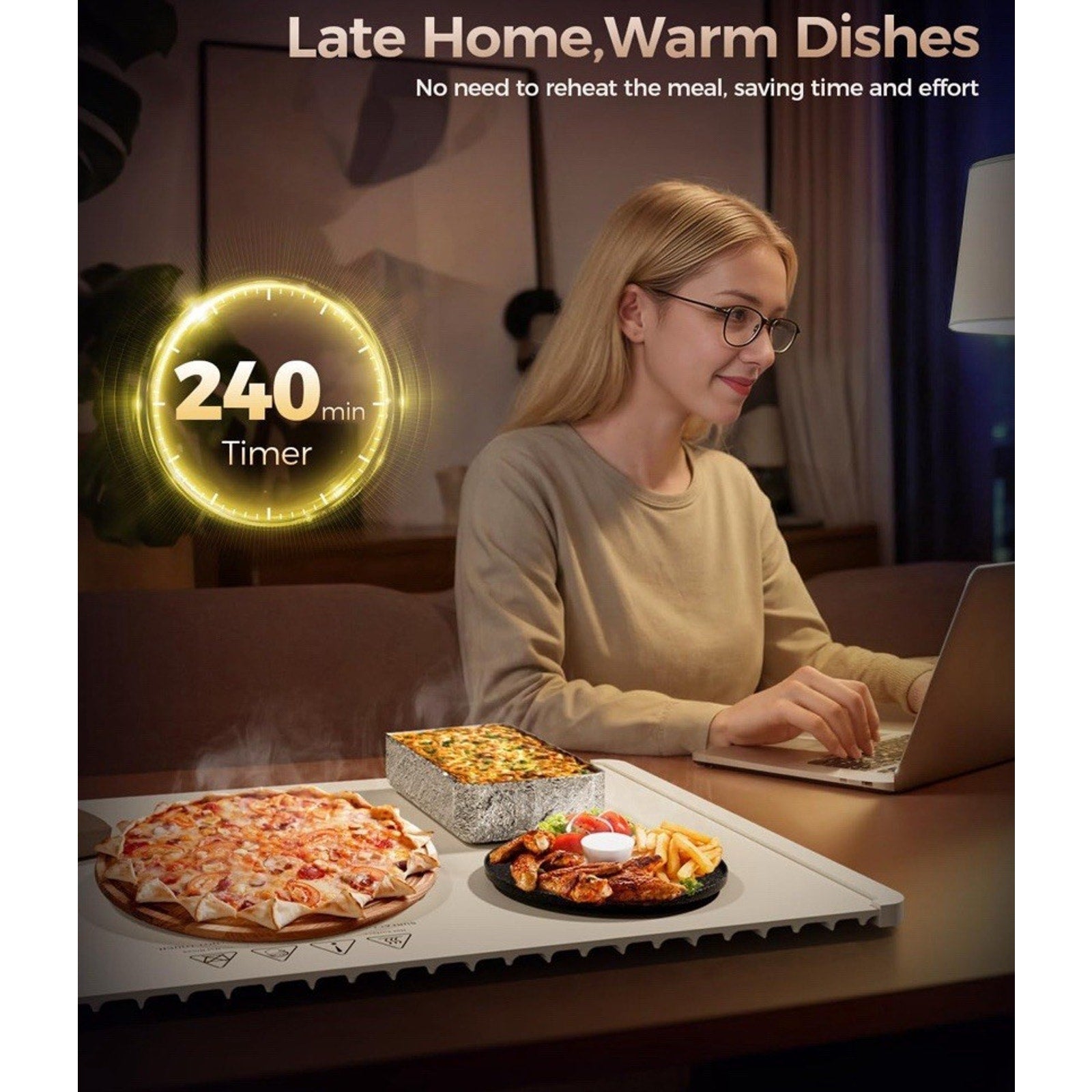 Warming Mat for Food, Electric Warming Tray for Buffets Party / Catering USA