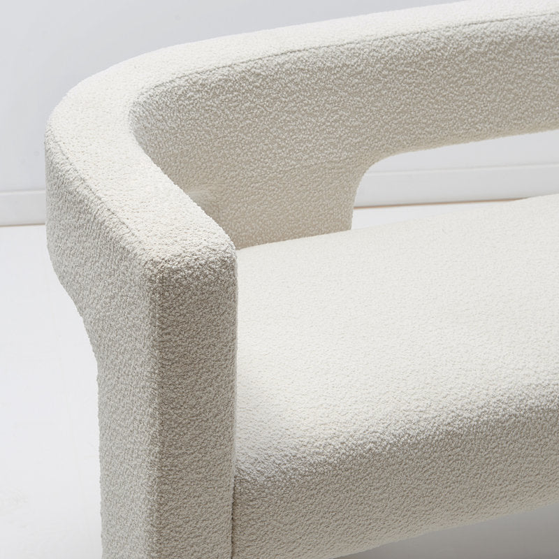 Brycie 66'' Wide Boucle Upholstered Bedroom Room Bench with Toss Pillow