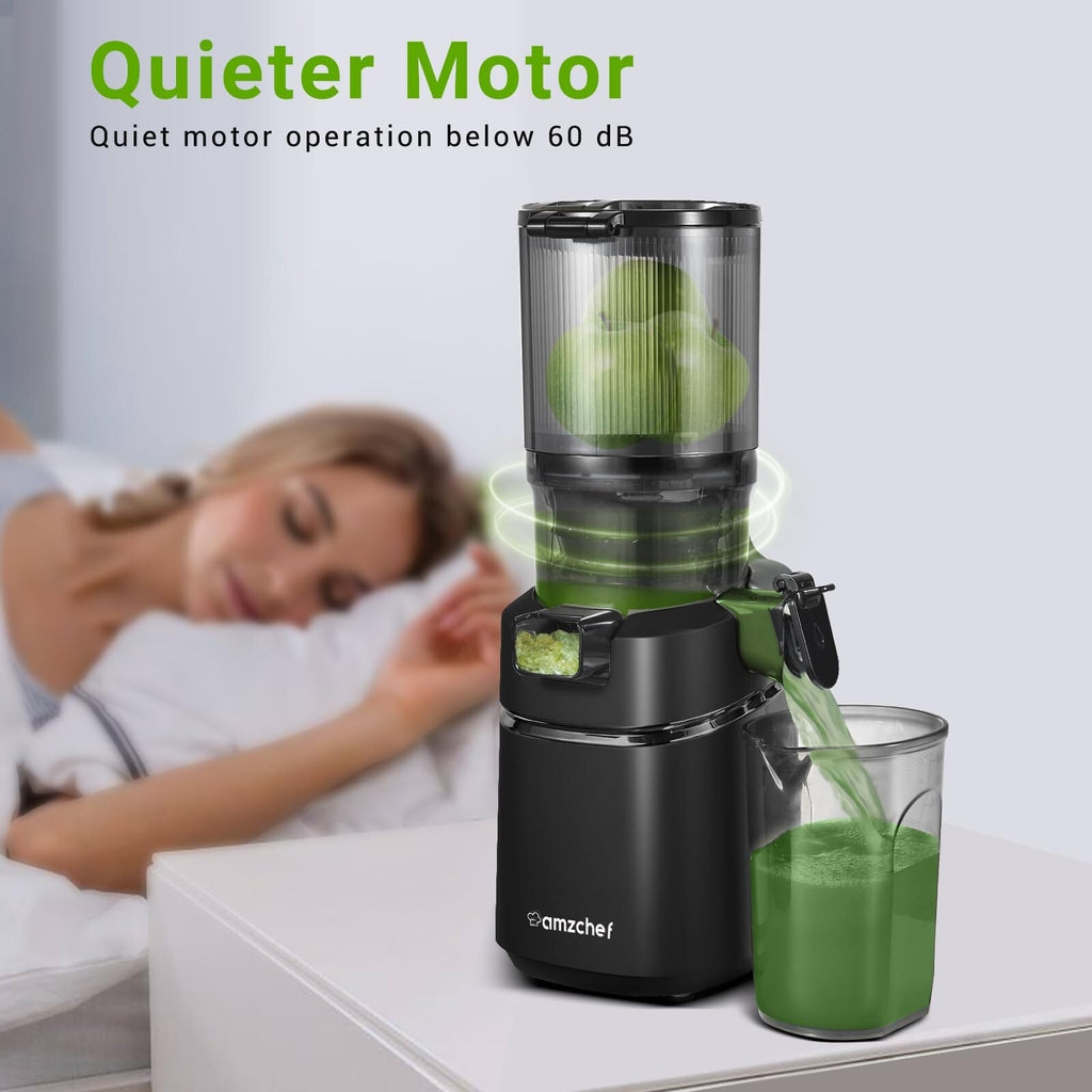 AMZCHEF 5.3-Inch Self-Feeding Masticating Juicer Fit Whole Fruits & Vegetables