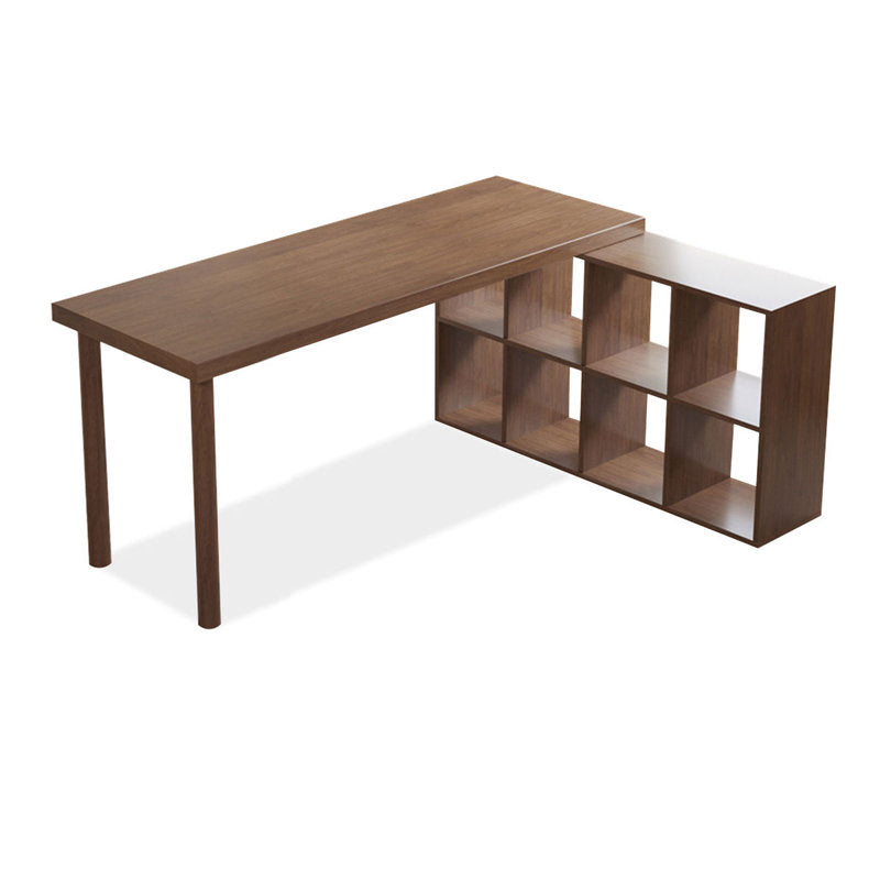 Light walnut L-Shaped Solid Wood desks