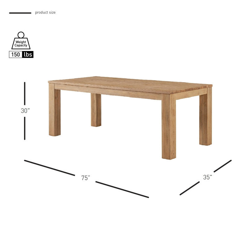 Bozrah Acacia Solid Wood Dining Table