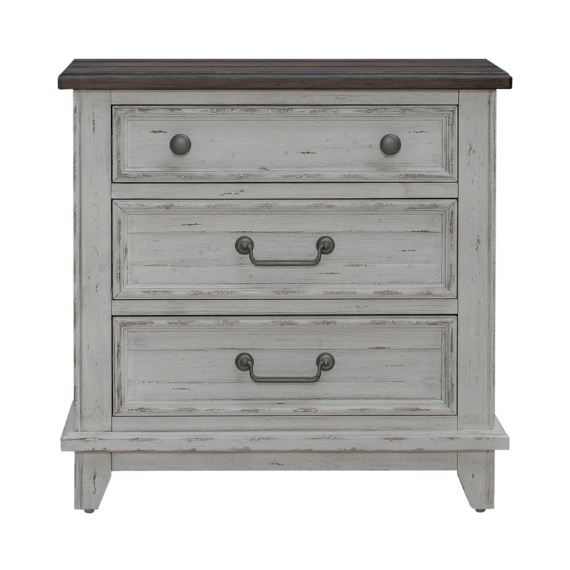 Chalita 3 Drawer Nightstand w/ Charging Station
