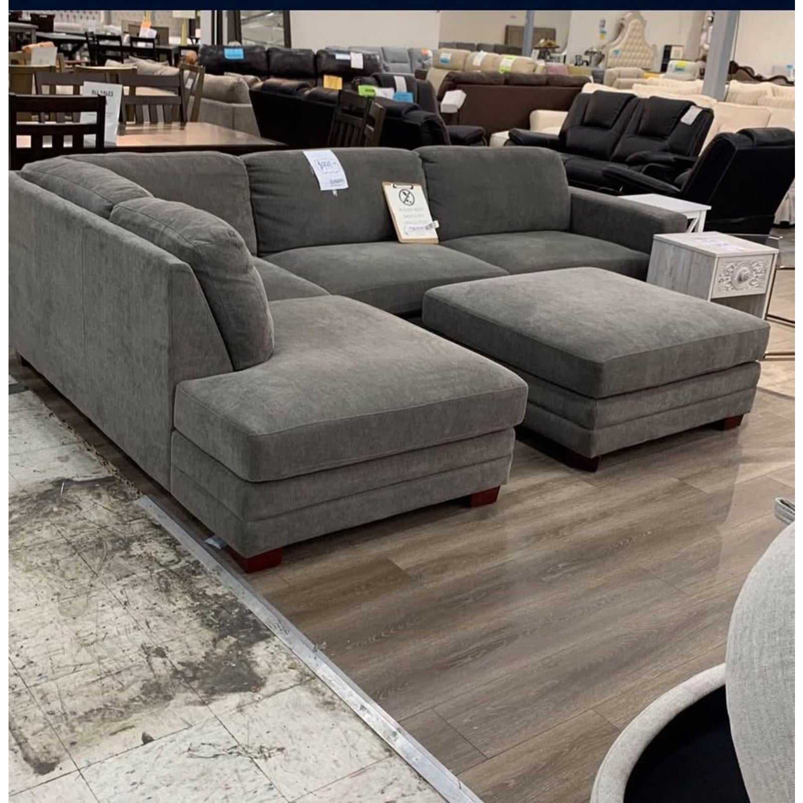 Penelope Fabric Sectional with Ottoman Free Delivery 🚚