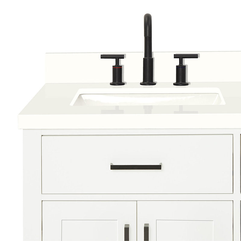 Tidworth Solid Wood Double Bathroom Vanity with 1.5'' White Quartz Top