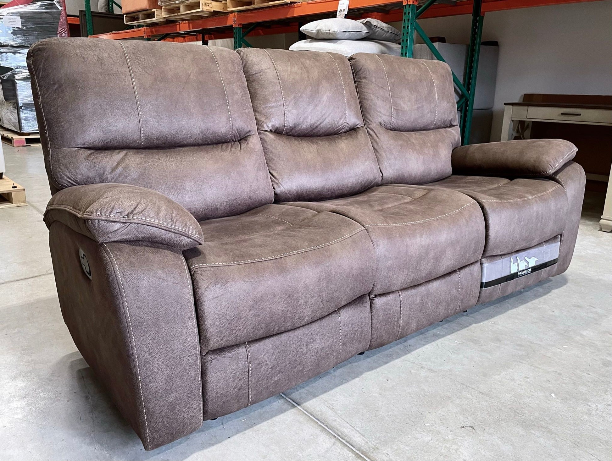 WAREHOUSE CLEARANCE | Barcalounger Henley Fabric Manual Reclining Sofa, Brown