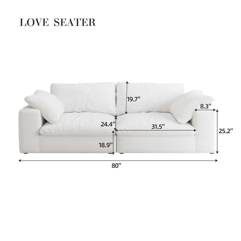 80" Down-Filled Modular Sectional Sofa for Living Room