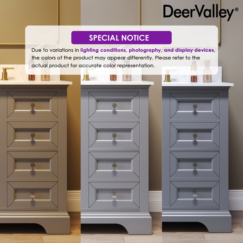 Heritage 36'' Fully Assembled Single Bathroom Vanity with Backsplash, 3 Colors Available White/ Navy Blue/ Gray