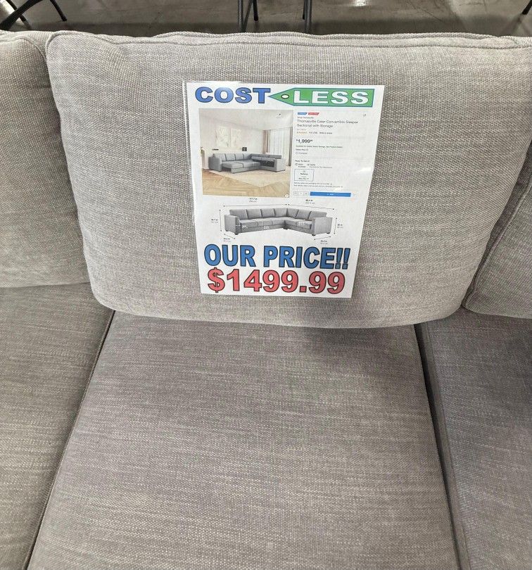 Thomasville Caler Convertible Sleeper Sectional with Storage