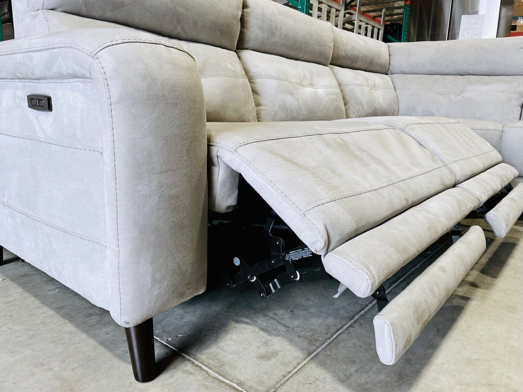 WAREHOUSE CLEARANCE | Trower 5-piece Fabric Power Reclining Sectional with Power Headrests, Gray