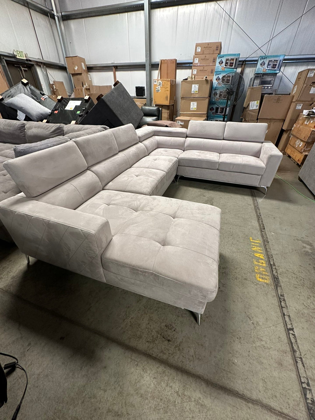 Blaise Fabric Sectional With Storage Chaise