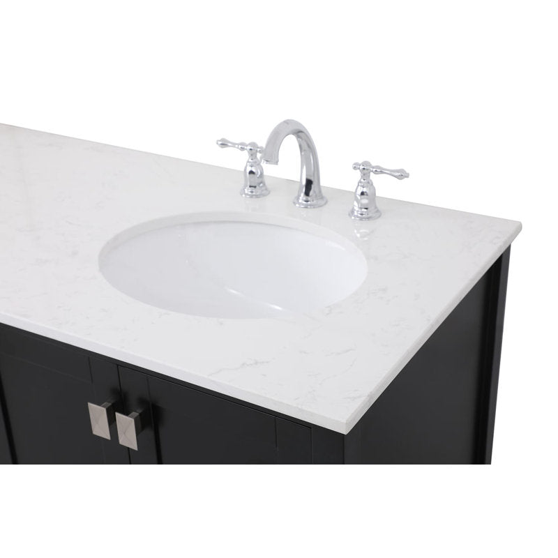 Irene 60'' Double Bathroom Vanity with Engineered Marble Top