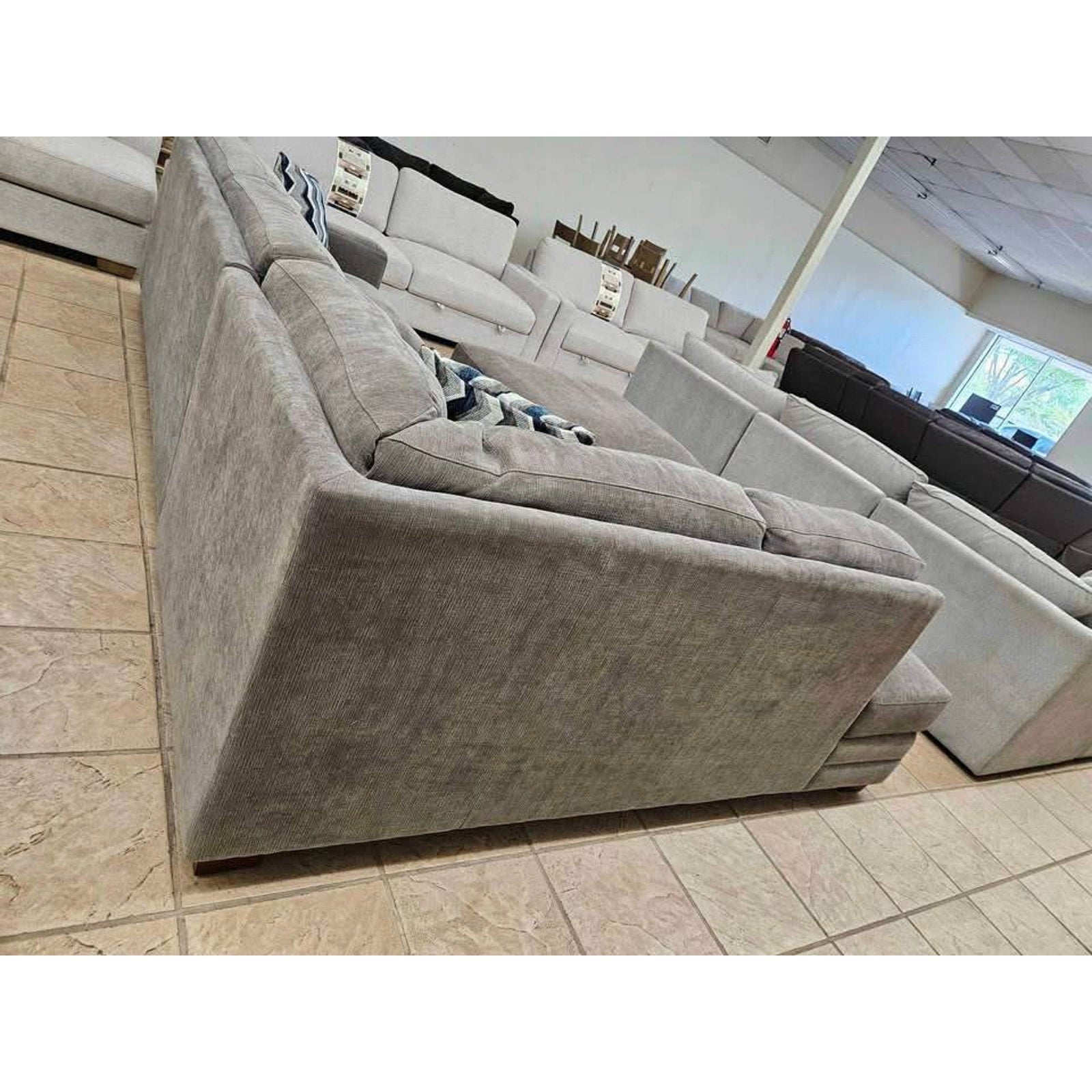Penelope Fabric Sectional with Ottoman Free Delivery 🚚