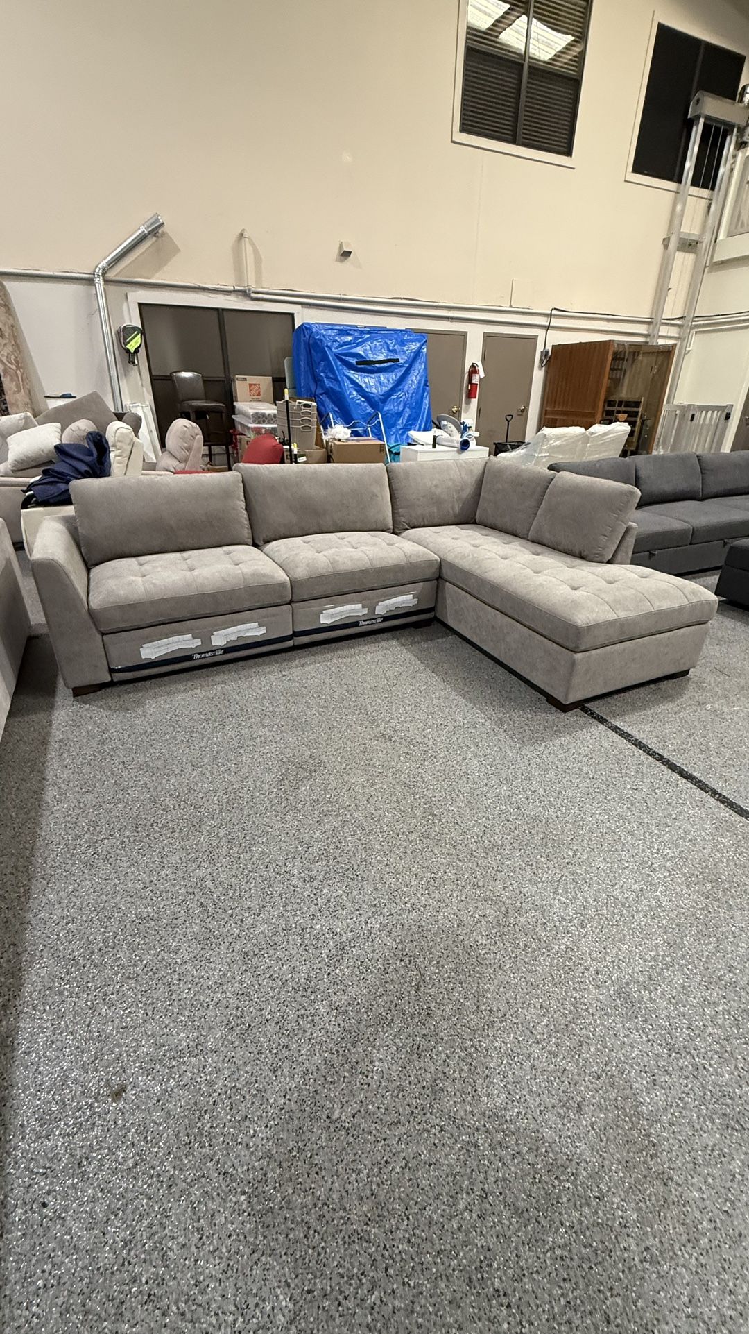 Thomasville Miles Fabric Sectional with Power Footrest