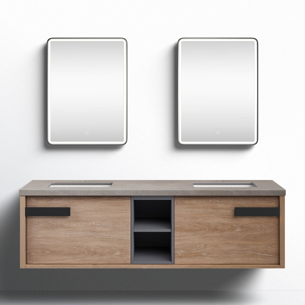Breckan 72'' Double Bathroom Vanity with Mirror