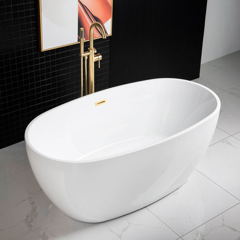 Ember 59'' x 32'' Freestanding Soaking Acrylic Bathtub B0018 -BG-Drain &O