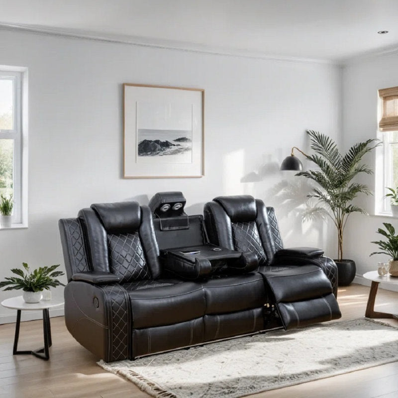 Ajaipal 3 Piece Power Reclining Breathing Faux Leather with LED and Reading Light Living Room Set (Set of 3)