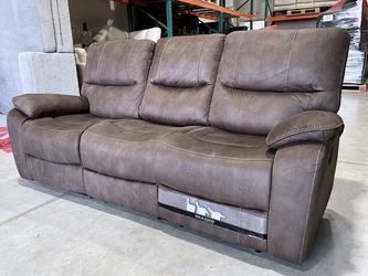 WAREHOUSE CLEARANCE | Barcalounger Henley Fabric Manual Reclining Sofa, Brown