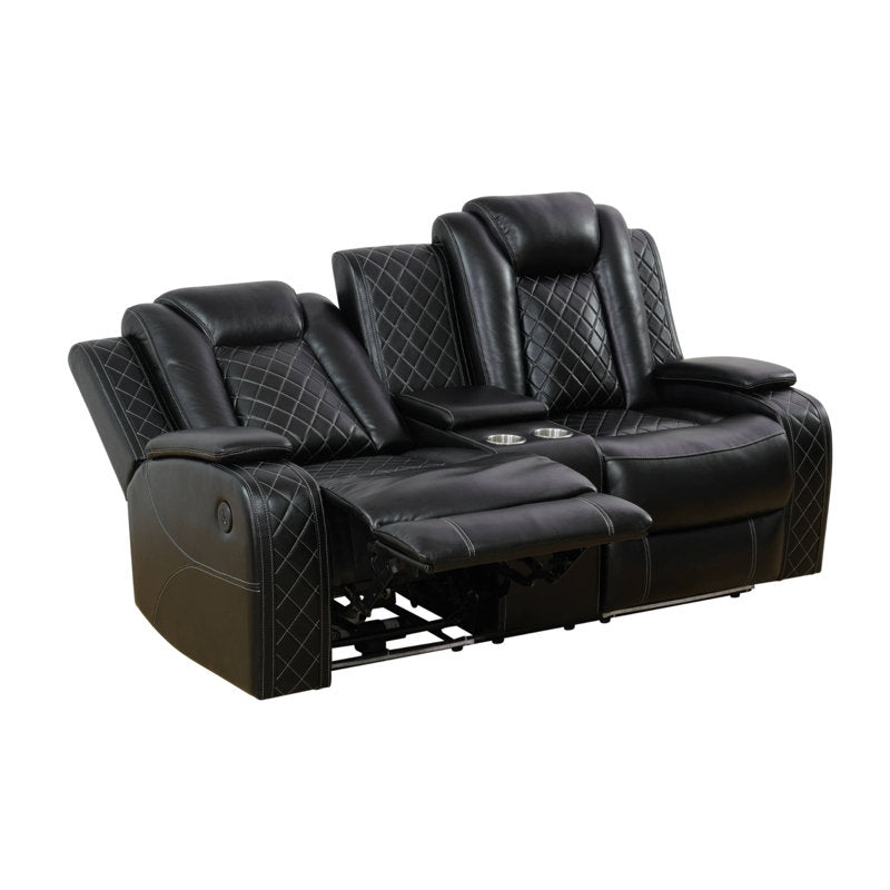 Ajaipal 3 Piece Power Reclining Breathing Faux Leather with LED and Reading Light Living Room Set (Set of 3)