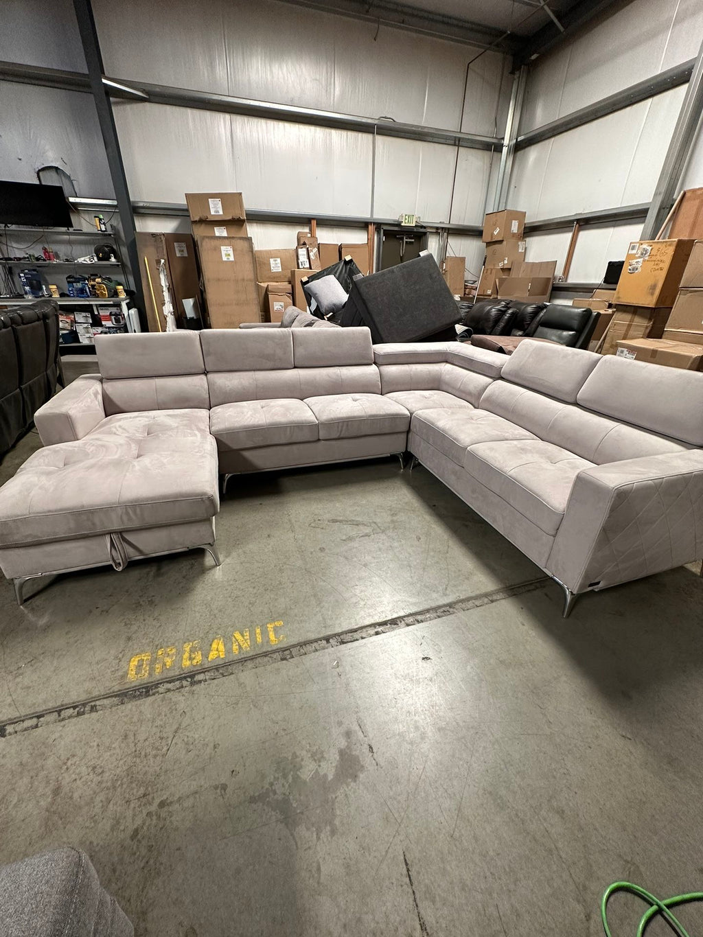 Blaise Fabric Sectional With Storage Chaise