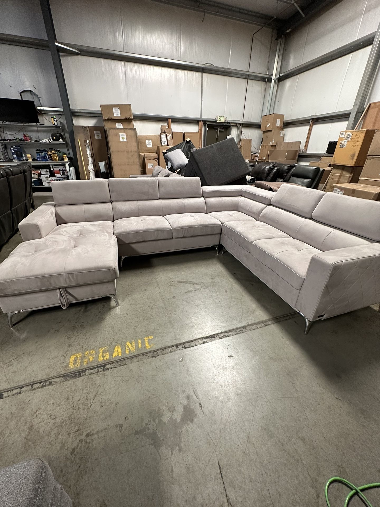 Blaise Fabric Sectional With Storage Chaise