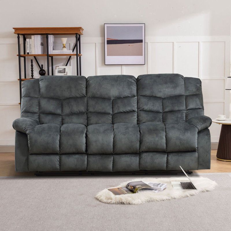Edilmar 83.1'' Wide Contemporary and Overstuffed Manual Reclining Sofa with Wide Backrest